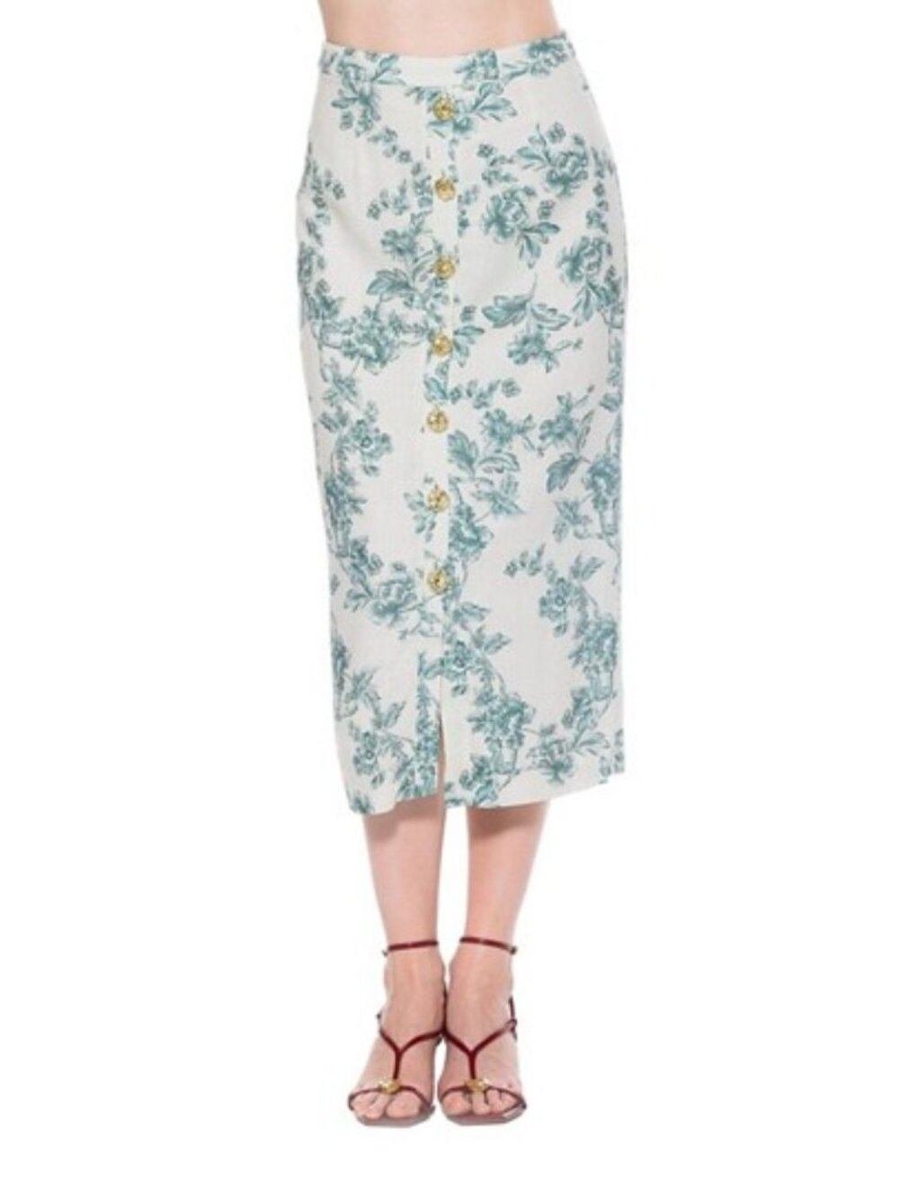Alexia Admor Carla Front Button Down Midi Skirt
